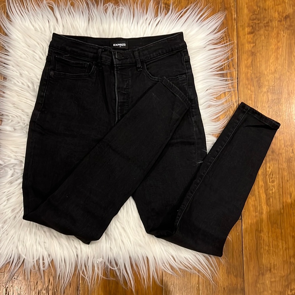 Express black skinny jeans